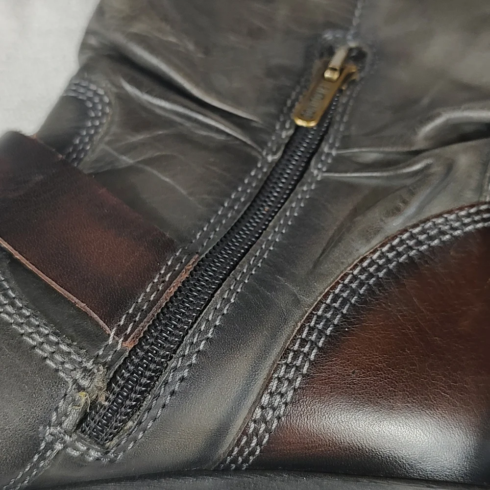 Pikolinos Tall Combat Boots Dark Gray Boots Brown Buckles Biker Boots Size EU 36 - Picture 10 of 10